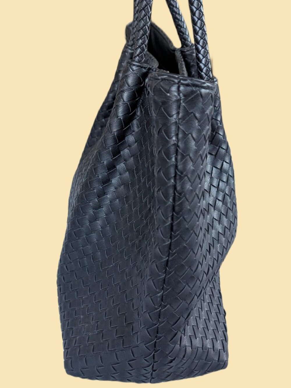 Lulu Dharma Black Napa Vegan Leather Tote Bag - Picture 5 of 10